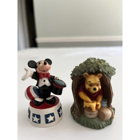 Set of 2 - Lenox Disney Thimbles - Mickey Mouse & Winnie The Pooh - Picture 2 of 11